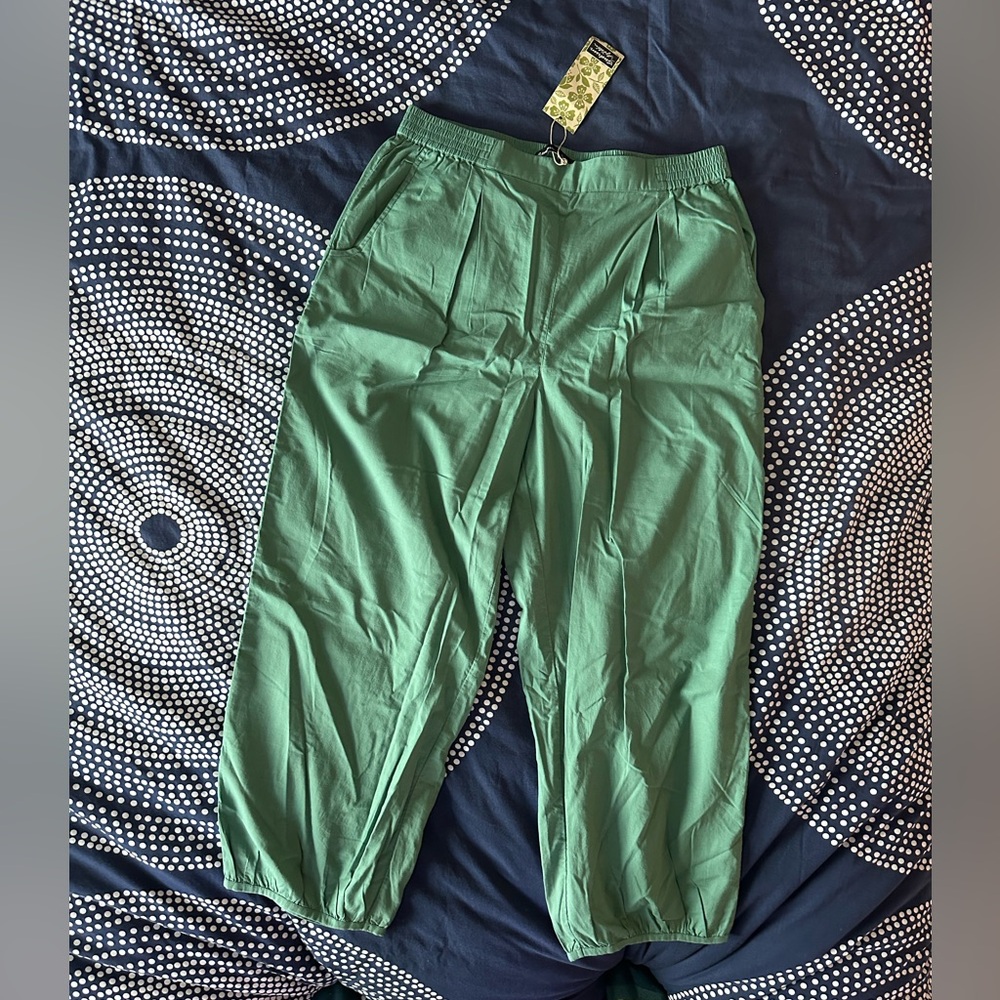 Gudrun Sjoden ankle pants - woven cotton. Size medium. Sea green.